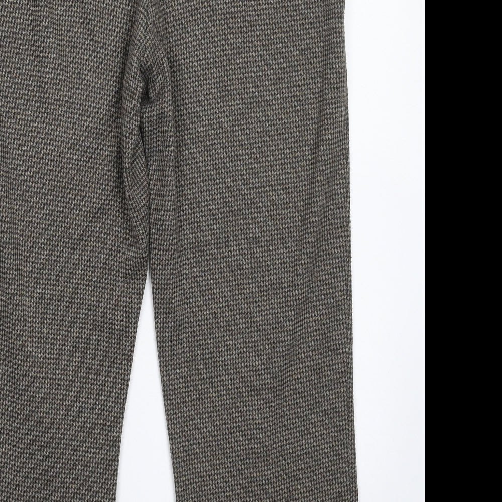 Bonmarché Womens Grey Check Cropped Trousers Size 10 L22 in