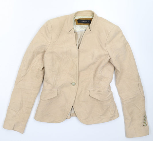 Additional front view of Zara women’s beige jacket blazer, size XS