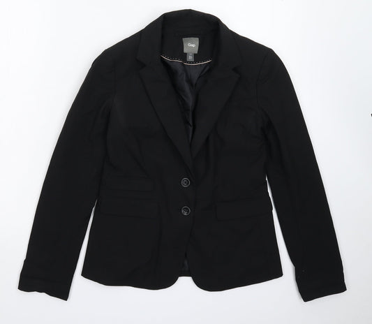 Additional front view of Gap women’s black jacket suit jacket, size UK 6