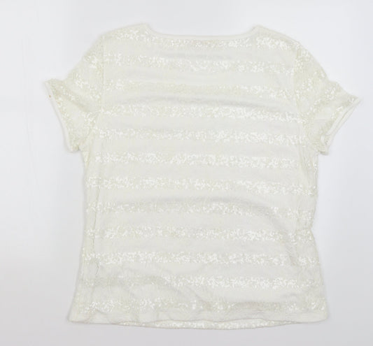 Womens UK Size XL Anna Rose White Basic T-Shirt