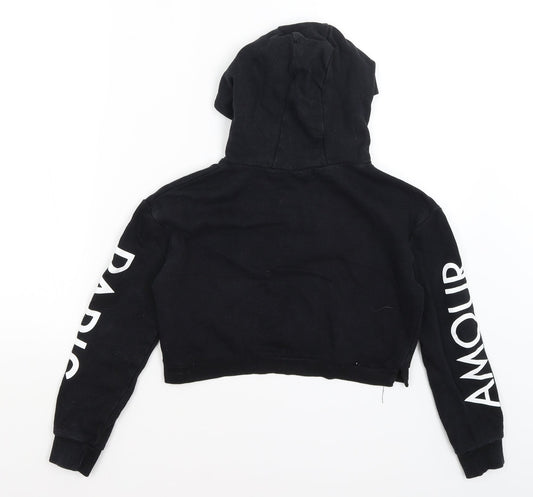 Miss E-vie Girls Black Pullover Hoodie Size 9-10 Years - Amour Paris
