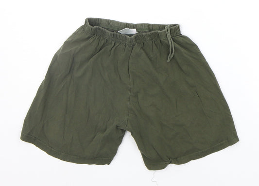 Additional front view of Infinity Kids girls’ green sweat shorts, size 7-8, years