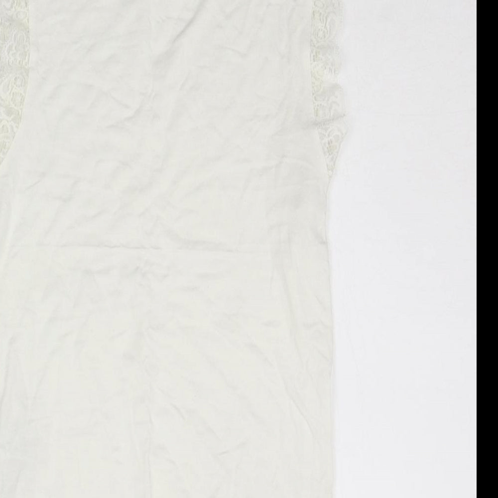 Womens UK Size 8 New Look White Basic T-Shirt