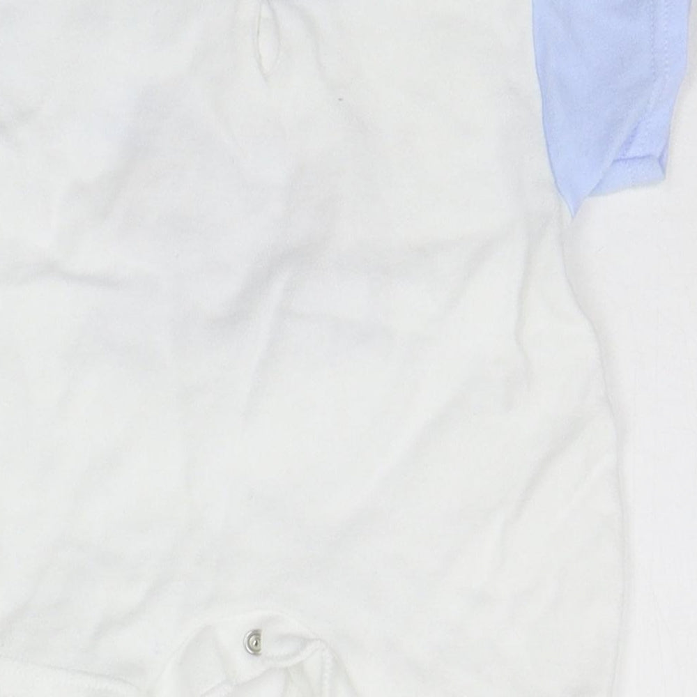 Brand and care label for pex Baby White Babygrow One-Piece, size 3-6, Months - CAR