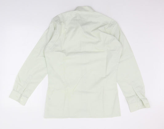TESCO Mens Green Button-Up Size 15