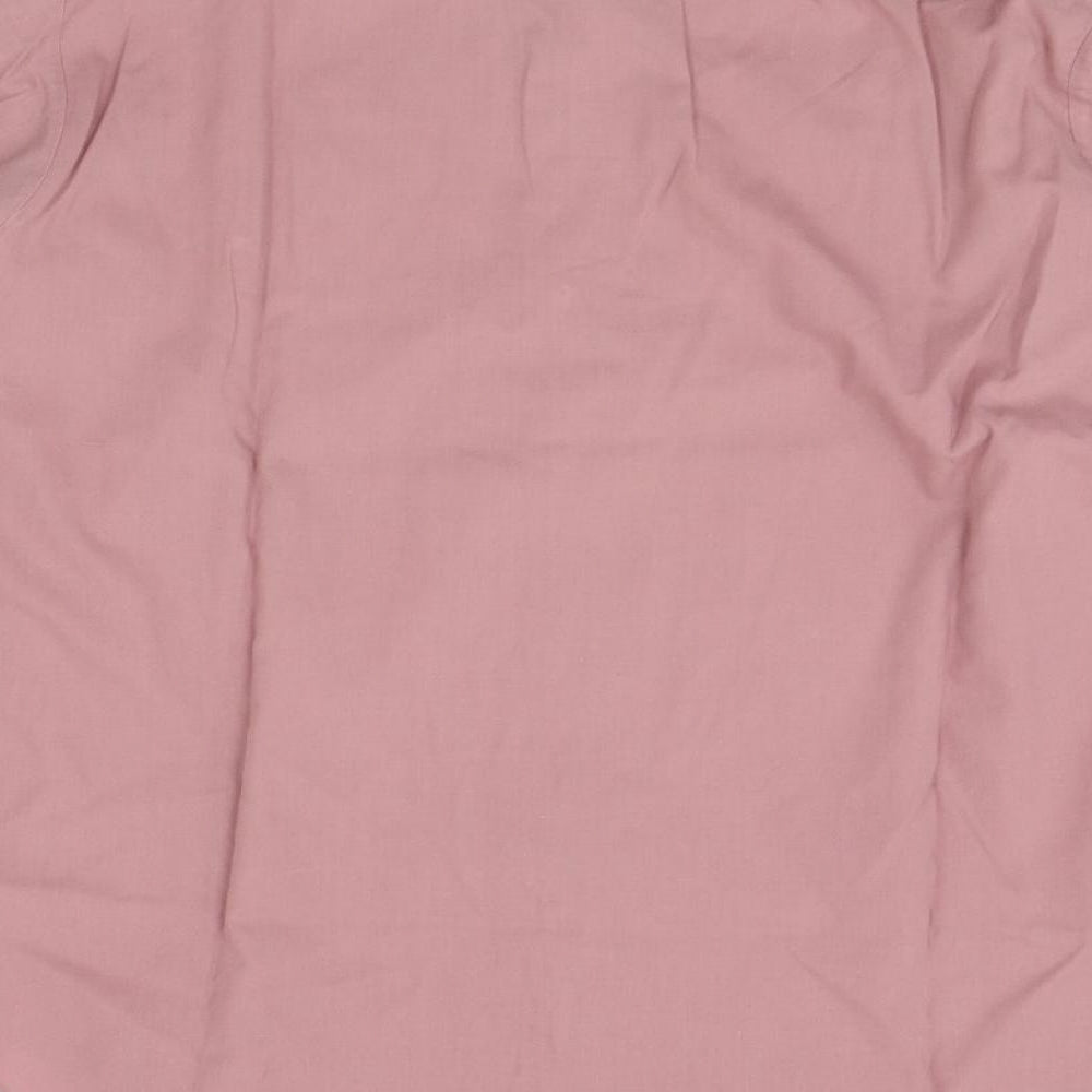 Mens UK Size 16 Paladine Pink Button-Up Long Sleeve Casual Shirt