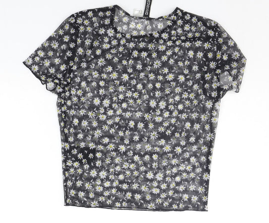 Womens UK Size S Divided Black Basic Blouse