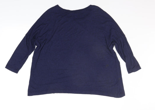 Womens UK Size 14 Roman Blue Pullover Jumper