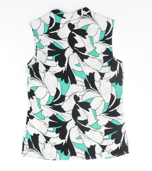 Papaya Womens White Floral Basic Button-Up Size 8