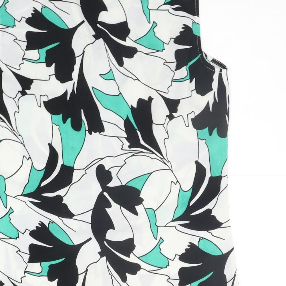 Papaya Womens White Floral Basic Button-Up Size 8