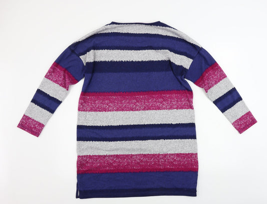 Bonmarché Womens Blue Striped A-Line Size 14