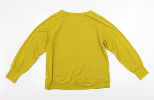 F&F Womens Yellow Pullover Jumper Size 12