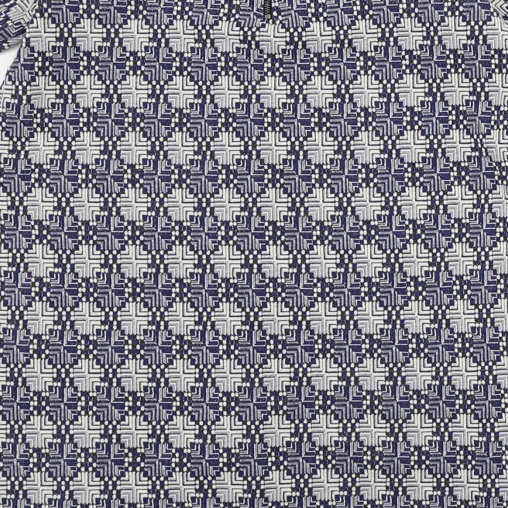 NEXT Womens Blue Geometric A-Line Size 12