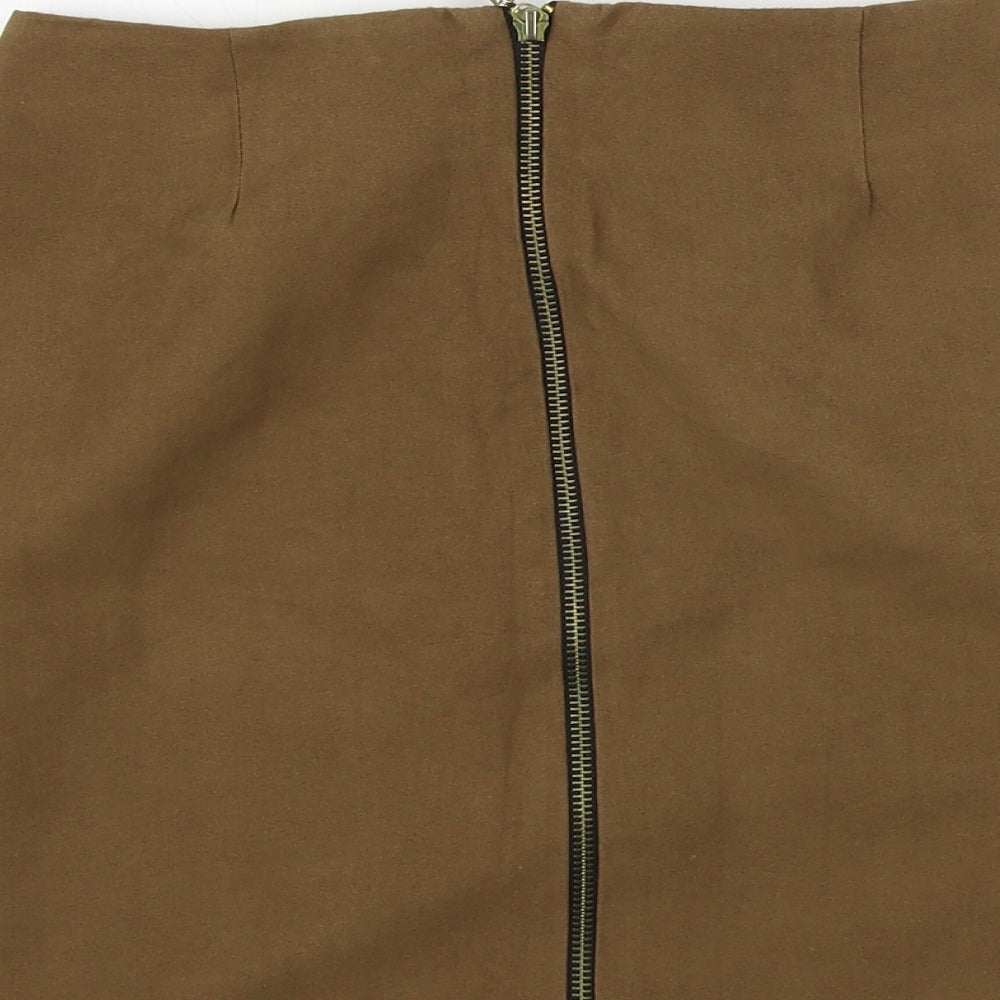 Brand and care label for Atmosphere women’s brown a-line skirt, size UK 26, in