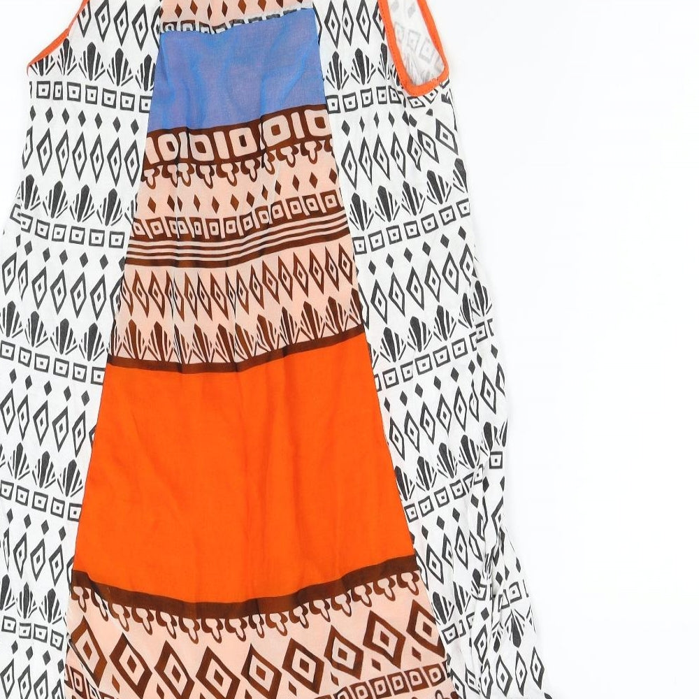 MOTIVI Womens Multicoloured Geometric Slip Dress Size S