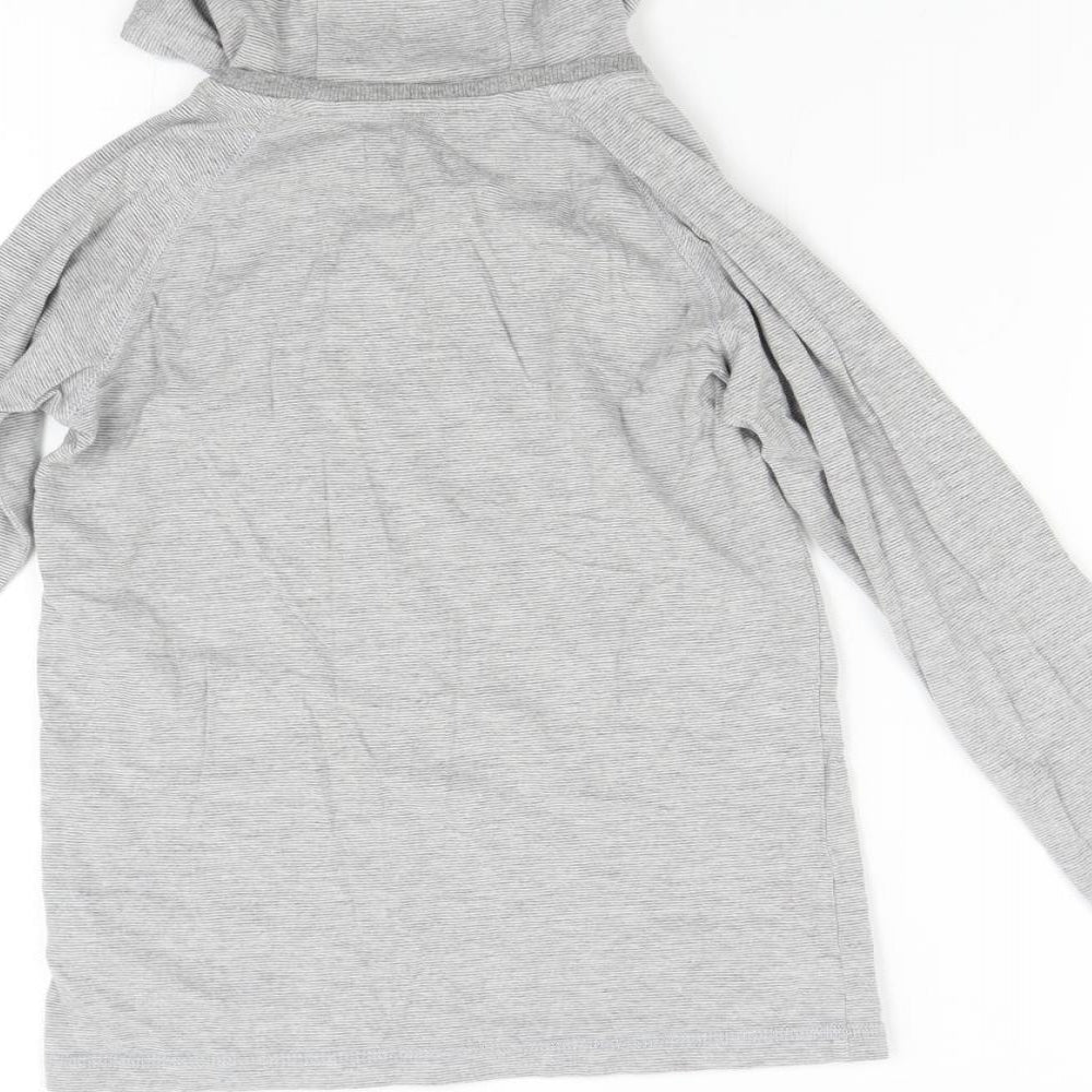 Brand and care label for Debenhams boys’ grey pullover hoodie, size 9-10, years