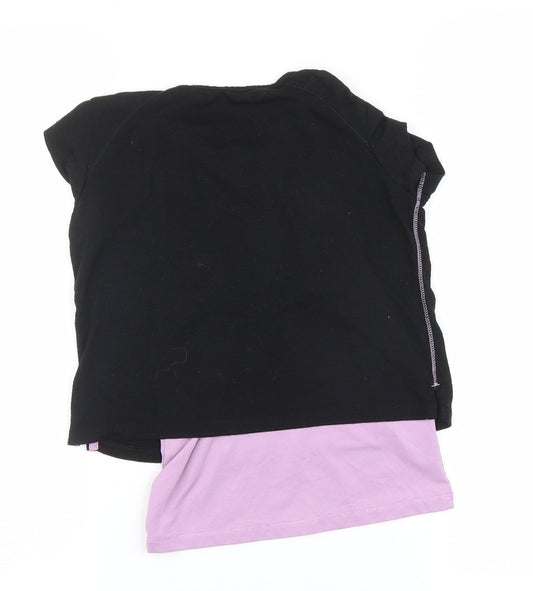 George Girls Black Basic T-Shirt Size 5-6 Years