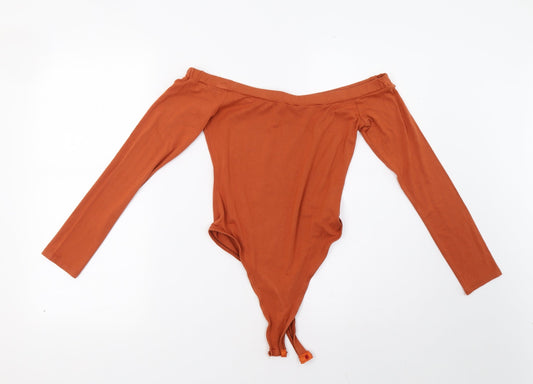 Womens UK Size 8 Missguided One-Piece Orange Bodysuit