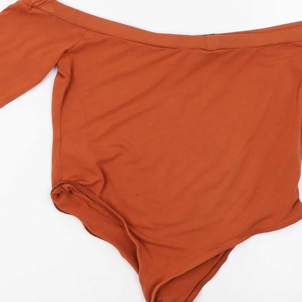 Missguided Womens Orange   Bodysuit One-Piece Size 8