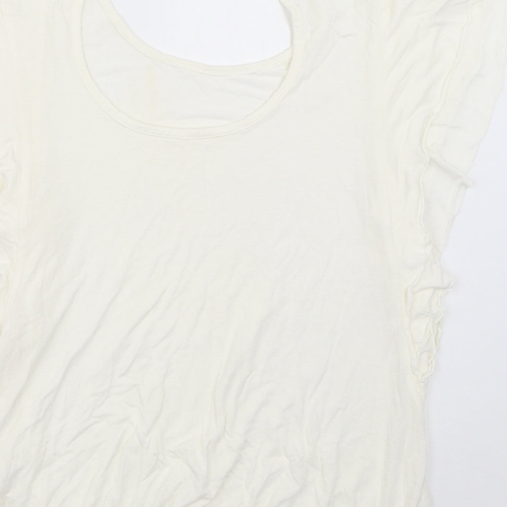 Womens UK Size 14 Atmosphere Ivory Basic T-Shirt