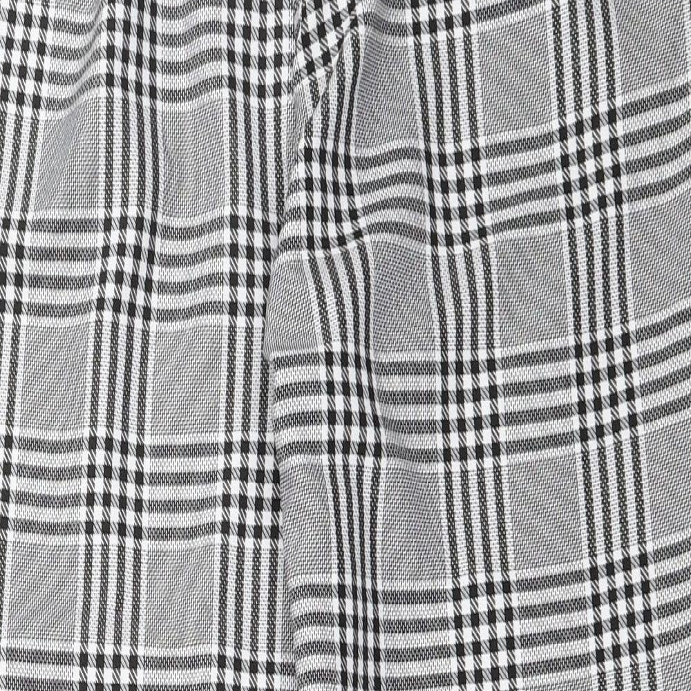 Teen Blue Womens Black Check Capri Trousers Size 42 L24.5 in