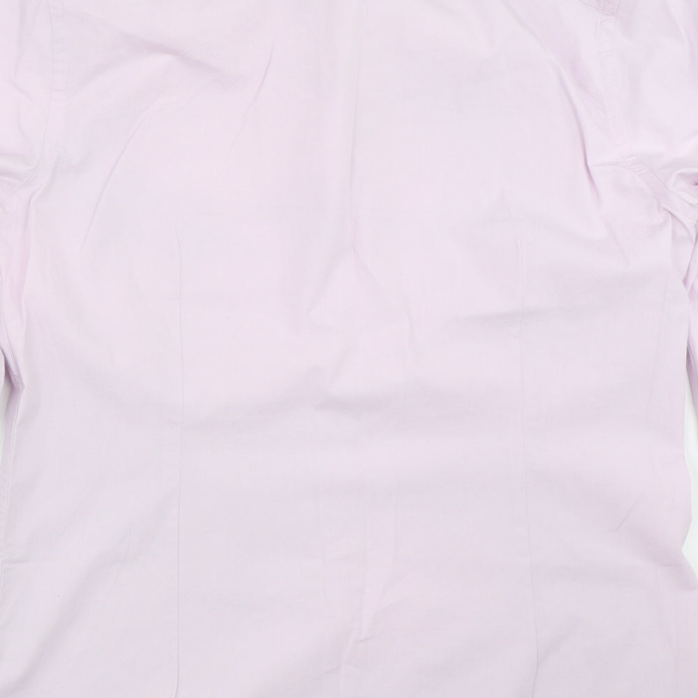 Mens UK Size 15.5 Debenhams Purple Button-Up Long Sleeve Casual Shirt