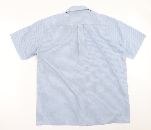 Academy Mens Blue Button-Up Size L