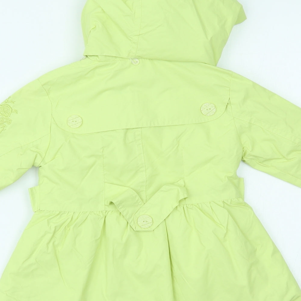 Brand and care label for Evil girls’ green rain coat coat, size 2, years