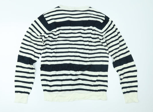 Primark Mens Blue Striped  Pullover Jumper Size L