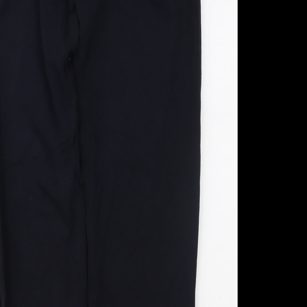 Brand and care label for Marks & Spencer men’s blue sweatpants, size 36, 30-inch leg
