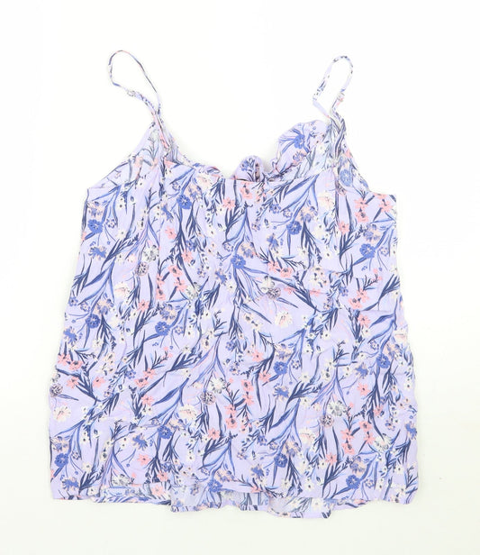 George Womens Purple Floral Basic Tank Size 10