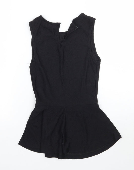 Womens UK Size 6 Newlook Black Basic T-Shirt