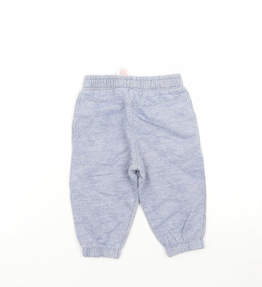 F&F Boys Blue Striped Sweatpants Trousers Size 6-9 Months