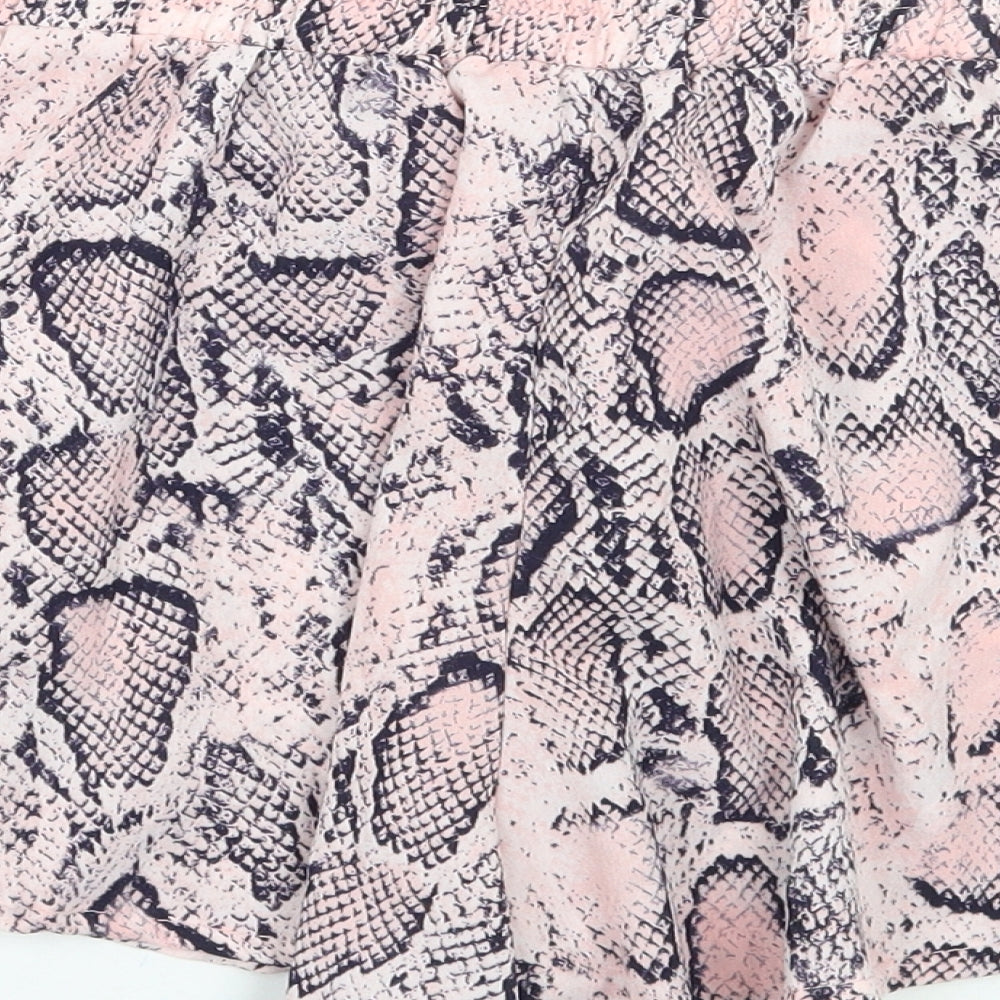 PRETTYLITTLETHING Womens Pink Animal Print Bermuda Shorts Size 6