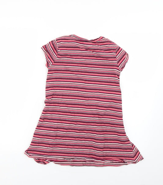 Matalan Girls Multicoloured Striped Basic T-Shirt Size 9 Years