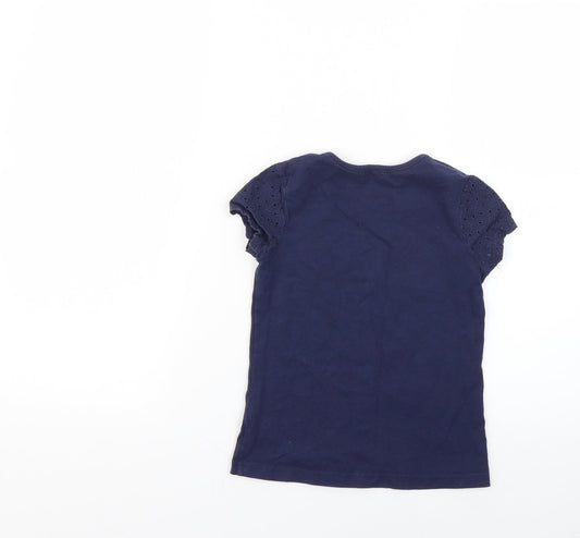 George Girls Blue Basic T-Shirt Size 6-7 Years