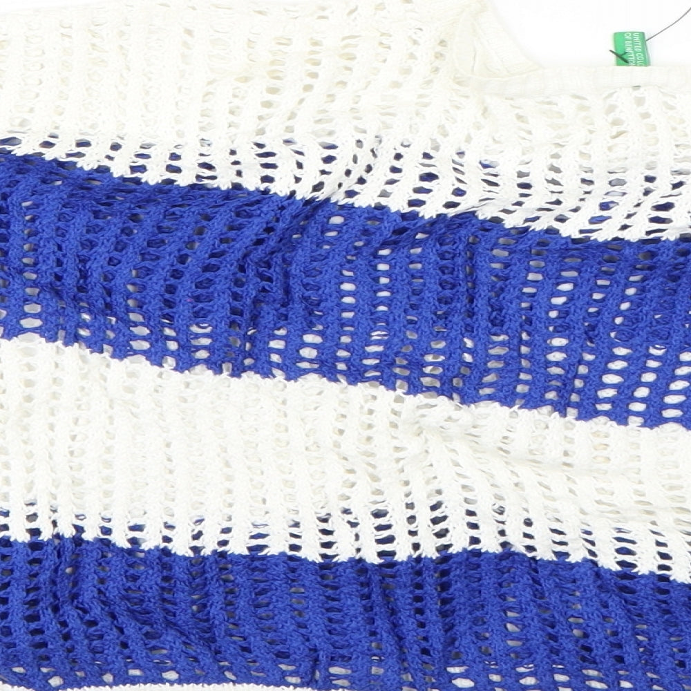 Brand and care label for united of colurs girls’ multicoloured striped jumper, size 8-9, years