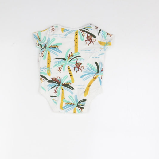 F&F Baby White Animal Print Babygrow One-Piece Size 9-12 Months