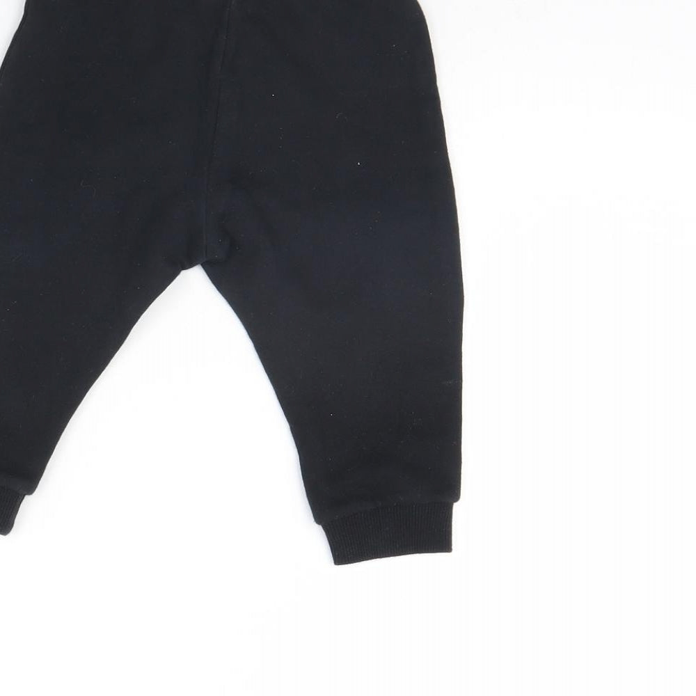 Fred & FLo Baby Black Jogger Trousers Size 9 Months