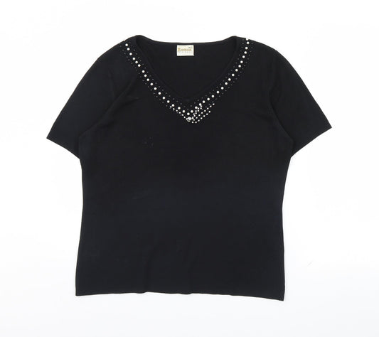 Womens UK Size M Roman Black Pullover Jumper