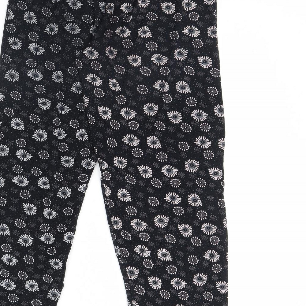 Womens UK Size M Preworn Regular Fit Black Trousers