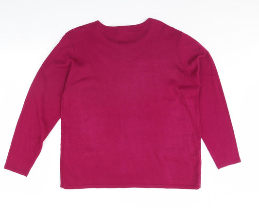 Mind Flower Womens Pink Pullover Jumper Size L