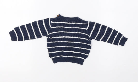 F&F Baby Blue Striped Pullover Jumper Size 3-6 Months