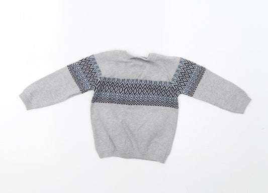 TU Baby Grey Geometric Pullover Jumper Size 18-24 Months