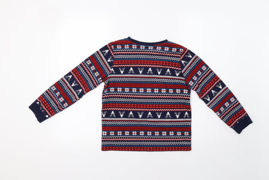 F&F Girls Red Fair Isle Top Pyjama Top Size 9-10 Years