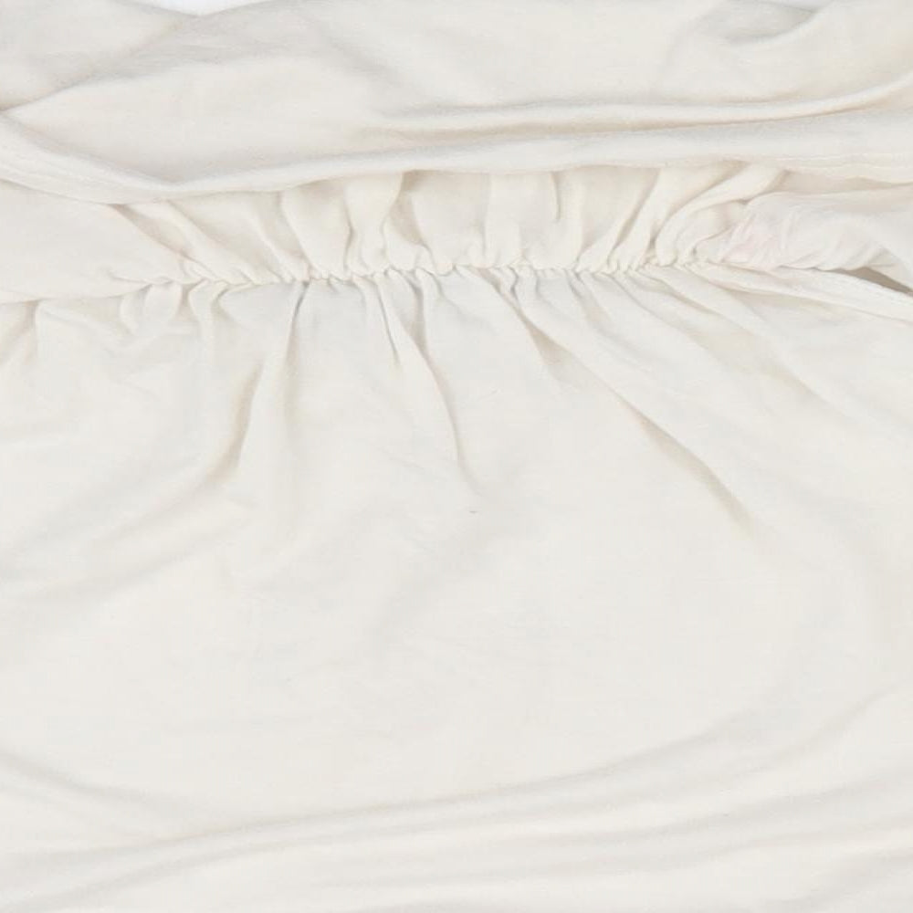 Boohoo Womens Ivory Cropped T-Shirt Size 6
