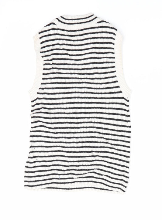 H&M Girls Black Striped Tunic Jumper Size 9-10 Years