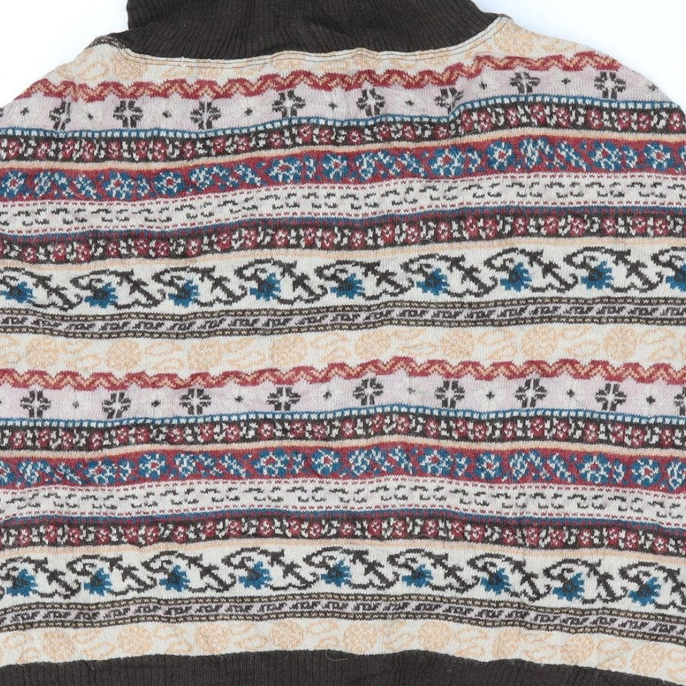 Brand and care label for Nadine women’s brown floral vest jumper, size S
