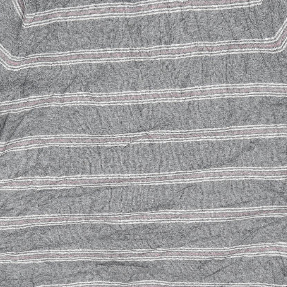 North Coast Mens Grey Striped Pullover Jumper Size M