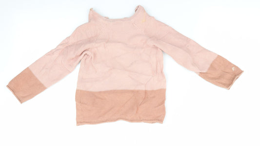 H&M Girls Orange Pullover Jumper Size 3-6 Months - Peach in Colour